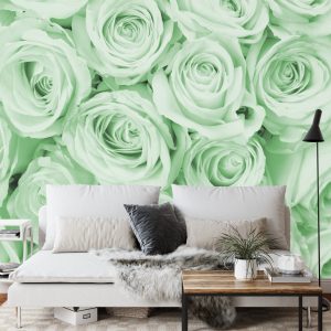 Papier Peint Rose Bouquet Vert – Image 3