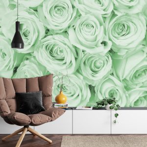 Papier Peint Rose Bouquet Vert – Image 4