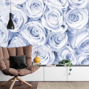 Papier Peint Rose Bouquet Bleu – Image 4