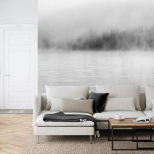 Papier Peint Brume Sur L'eau En Noir Et Blanc – Image 6