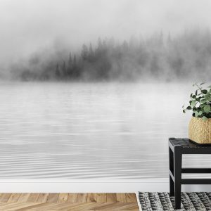 Papier Peint Brume Sur L'eau En Noir Et Blanc – Image 7