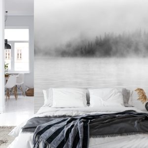 Papier Peint Brume Sur L'eau En Noir Et Blanc – Image 8