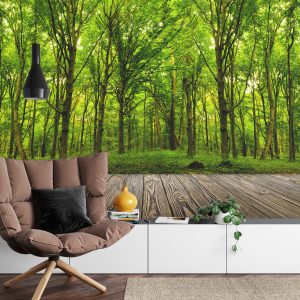 Papier Peint Entrez Dans Le Bois Vert Profond – Image 4