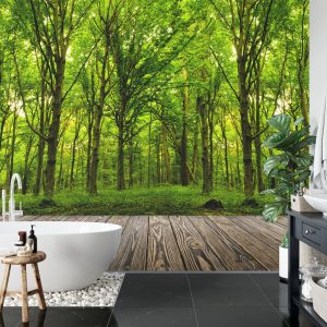 Papier Peint Entrez Dans Le Bois Vert Profond – Image 5