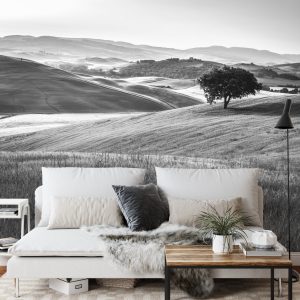 Papier Peint Rolling Hills En Noir Et Blanc – Image 3