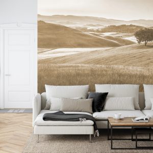 Papier Peint Rolling Hills Faded Vintage En Sépia – Image 6