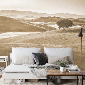 Papier Peint Rolling Hills Faded Vintage En Sépia – Image 3
