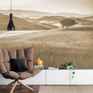 Papier Peint Rolling Hills Faded Vintage En Sépia – Image 4