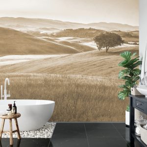 Papier Peint Rolling Hills Faded Vintage En Sépia – Image 5