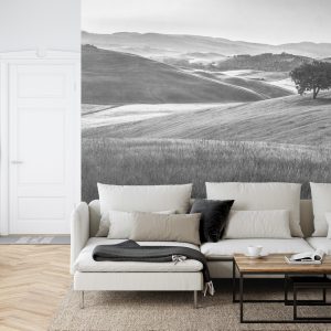 Papier Peint Rolling Hills Faded Vintage En Noir Et Blanc – Image 6