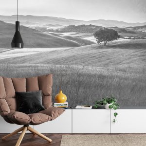 Papier Peint Rolling Hills Faded Vintage En Noir Et Blanc – Image 4