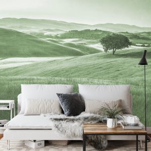 Papier Peint Rolling Hills Faded Vintage En Vert – Image 3