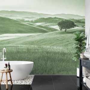 Papier Peint Rolling Hills Faded Vintage En Vert – Image 5