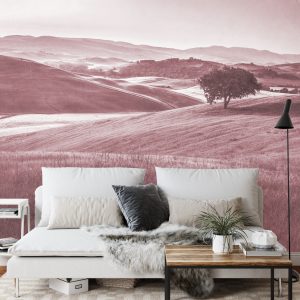 Papier Peint Rolling Hills Faded Vintage En Rouge – Image 3