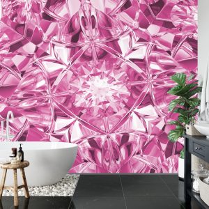 Papier Peint Facettes Du Luxe En Rose – Image 5