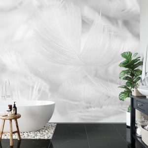 Papier Peint Plumes En Noir Et Blanc – Image 5