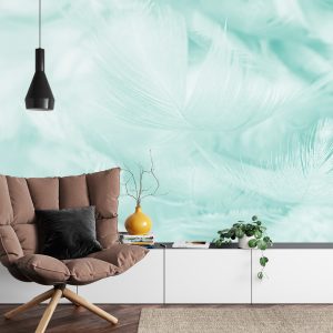 Papier Peint Plumes En Turquoise – Image 4