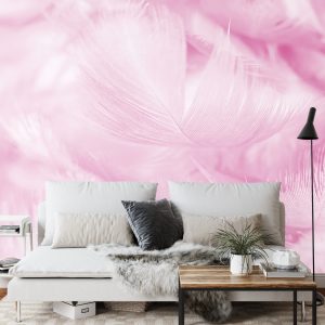 Papier Peint Plumes En Rose – Image 3