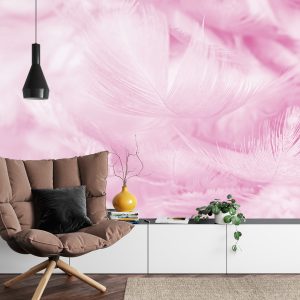 Papier Peint Plumes En Rose – Image 4