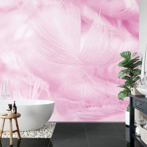 Papier Peint Plumes En Rose – Image 5