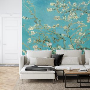 Papier Peint Fleurs De Van Gogh En Turquoise – Image 6