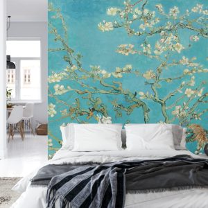 Papier Peint Fleurs De Van Gogh En Turquoise – Image 8