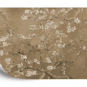 Papier Peint Fleurs De Van Gogh En Sépia – Image 2