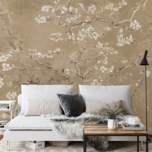 Papier Peint Fleurs De Van Gogh En Sépia – Image 3