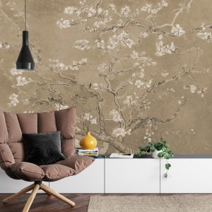 Papier Peint Fleurs De Van Gogh En Sépia – Image 4