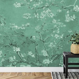 Papier Peint Fleurs De Van Gogh En Vert – Image 7