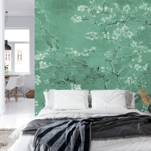 Papier Peint Fleurs De Van Gogh En Vert – Image 8