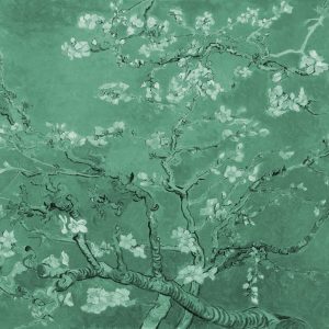 Papier Peint Fleurs De Van Gogh En Vert – Image 1