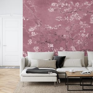 Papier Peint Fleurs De Van Gogh En Rouge – Image 6