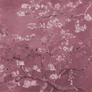 Papier Peint Fleurs De Van Gogh En Rouge – Image 1