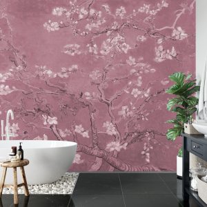 Papier Peint Fleurs De Van Gogh En Rouge – Image 5