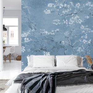 Papier Peint Fleurs De Van Gogh En Bleu – Image 8