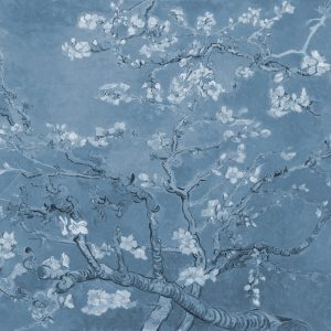 Papier Peint Fleurs De Van Gogh En Bleu – Image 1