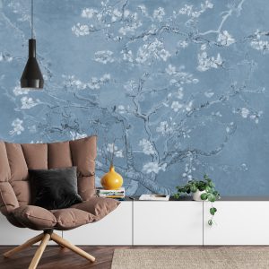 Papier Peint Fleurs De Van Gogh En Bleu – Image 4