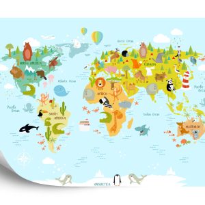 Papier Peint Carte Des Animaux Du Monde – Image 2