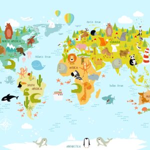 Papier Peint Carte Des Animaux Du Monde – Image 1
