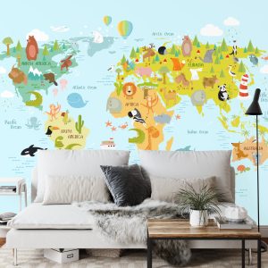 Papier Peint Carte Des Animaux Du Monde – Image 3