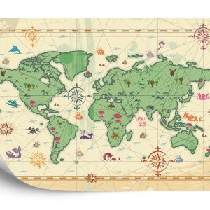 Papier Peint Style De Trésor De L'atlas Mondial – Image 2