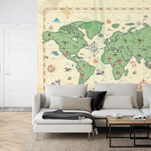 Papier Peint Style De Trésor De L'atlas Mondial – Image 6