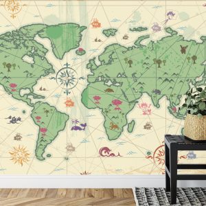 Papier Peint Style De Trésor De L'atlas Mondial – Image 7