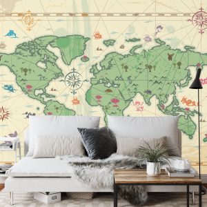 Papier Peint Style De Trésor De L'atlas Mondial – Image 3