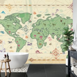 Papier Peint Style De Trésor De L'atlas Mondial – Image 5