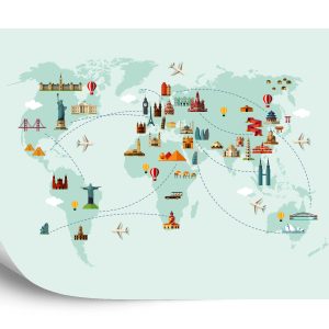Papier Peint Carte Du Monde Grands Sites – Image 2