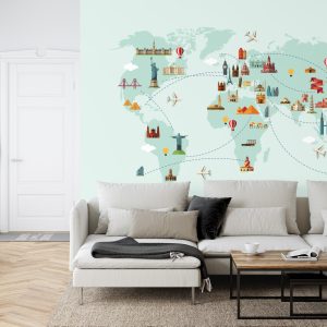 Papier Peint Carte Du Monde Grands Sites – Image 6