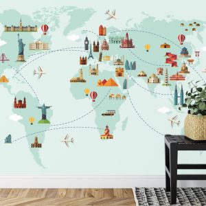 Papier Peint Carte Du Monde Grands Sites – Image 7