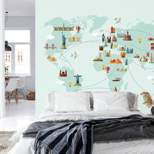 Papier Peint Carte Du Monde Grands Sites – Image 8